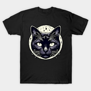 Black Cat Mysthical Moon T-Shirt